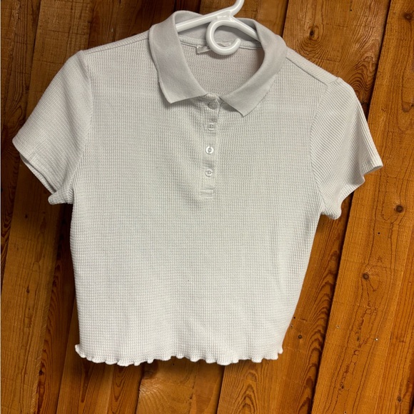 Rose & Vine Button Cropped Top white size medium - Picture 2 of 5